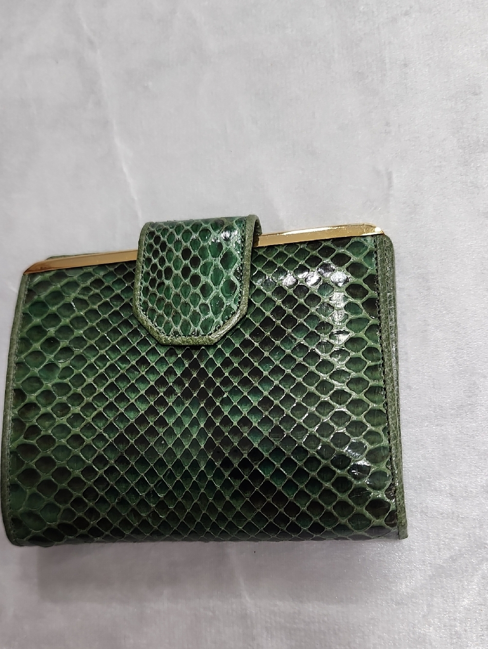 Authentic Valentino Garavani Mixed Texture Green Bifold Wallet. Vintage